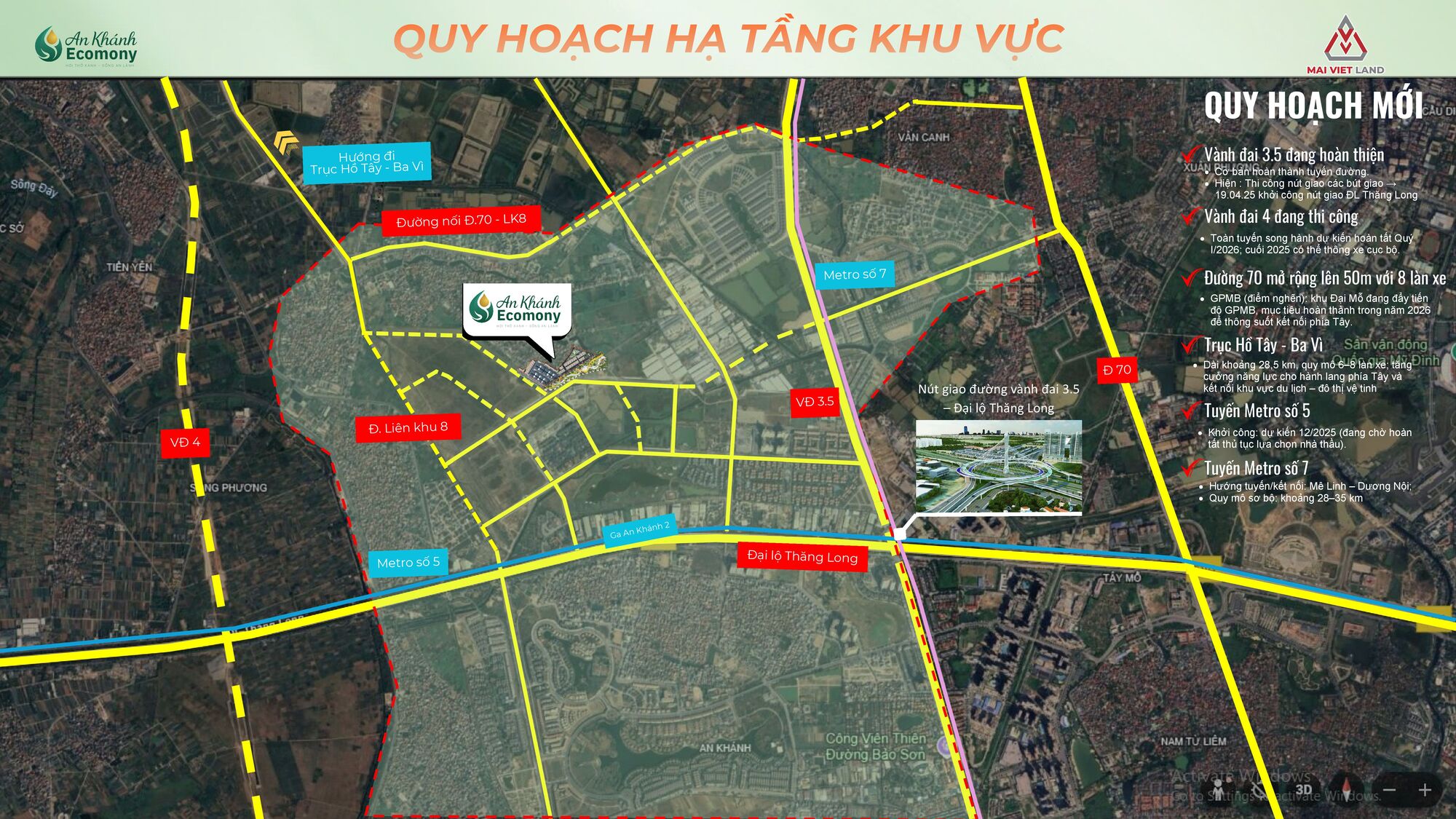 Vị trí An Khánh Ecomony – Sát vành đai 3.5 và Đại lộ Thăng Long 18 Vị trí An Khánh Ecomony kết nối với các khu vực xung quanh