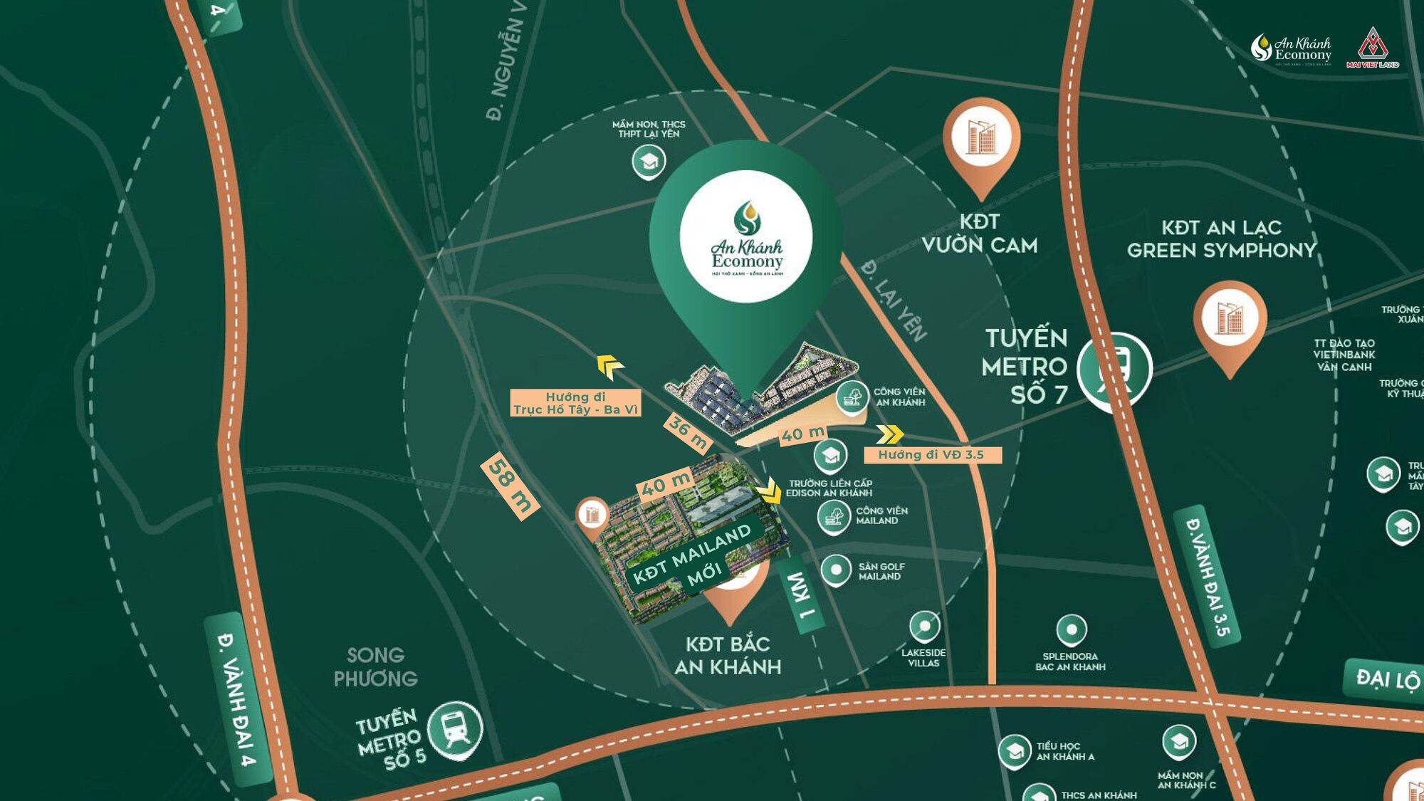 Vị trí An Khánh Ecomony – Sát vành đai 3.5 và Đại lộ Thăng Long 17 Vị trí An Khánh Ecomony chi tiết