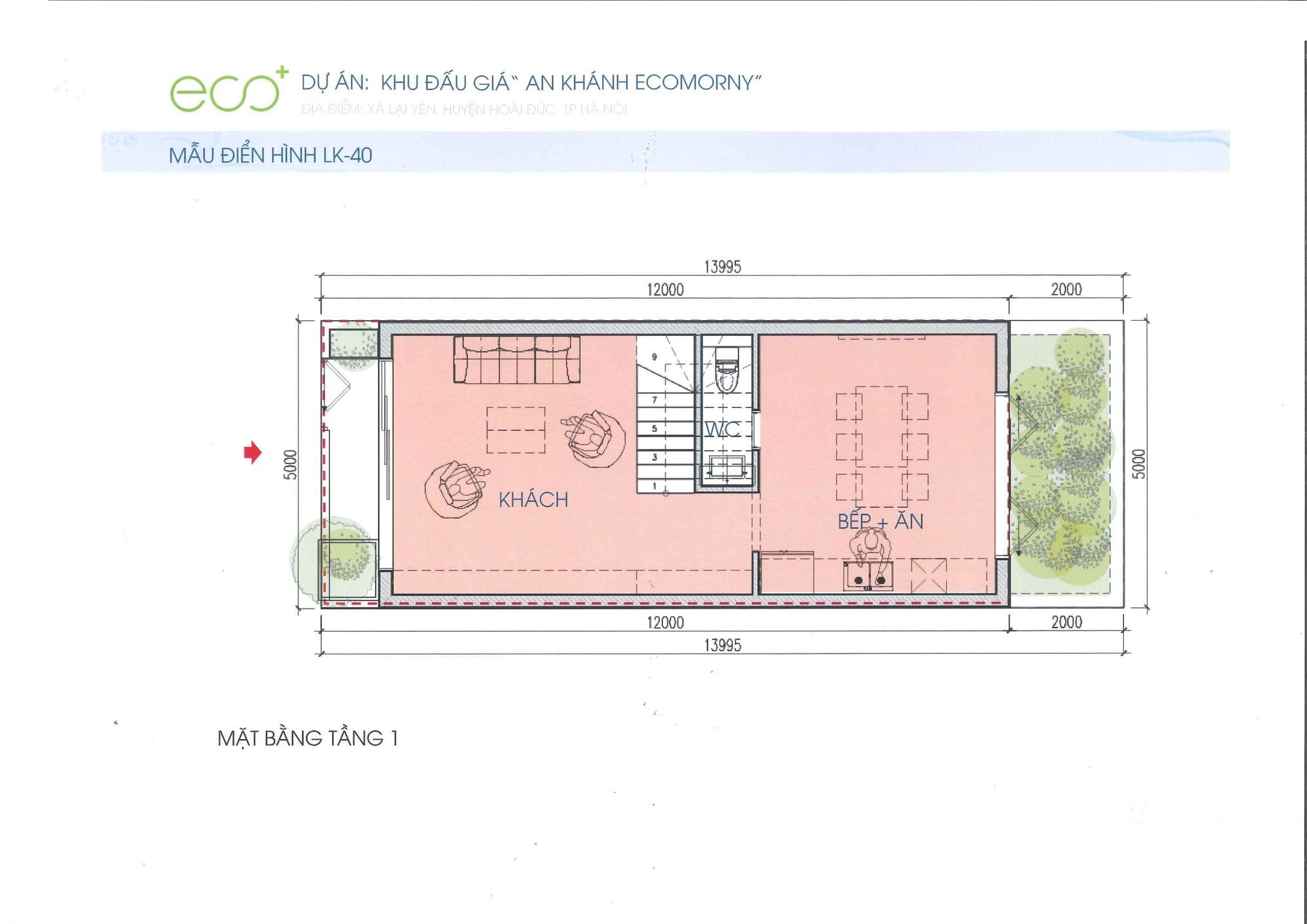 Mặt bằng An Khánh Ecomony - Thiết kế thông minh kiến tạo không gian sống lý tưởng 30 Mặt bằng tầng 1 liền kề An Khánh Ecomony