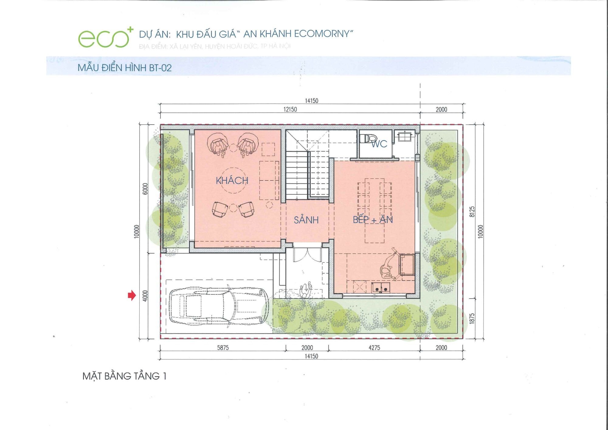 Mặt bằng An Khánh Ecomony - Thiết kế thông minh kiến tạo không gian sống lý tưởng 34 Mặt bằng tầng 1 biệt thự An Khánh Ecomony
